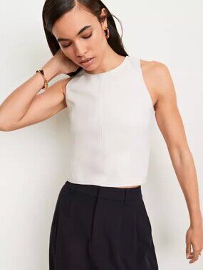 Ann Taylor Vegan Leather Fitted Cami